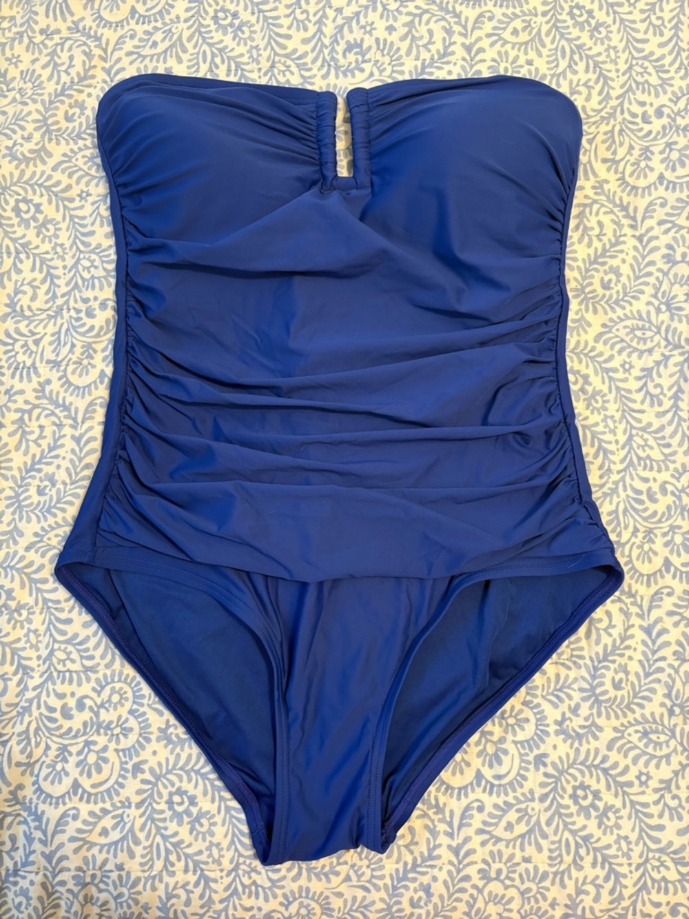 Strapless DKNY Royal Blue One-Piece Swimsuit